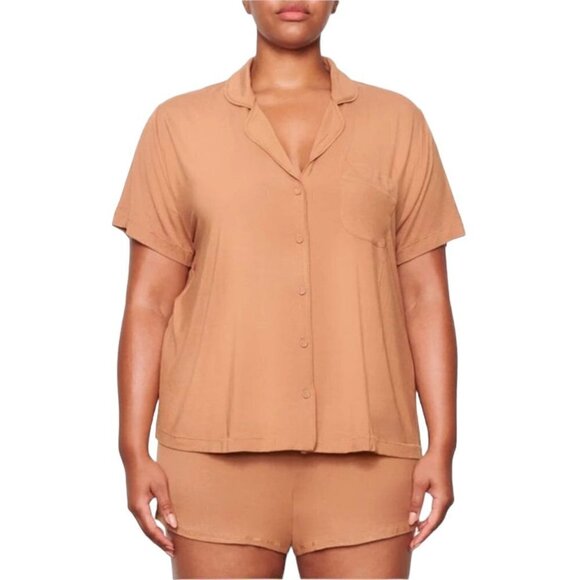 Skims 4XL Soft Lounge Short Sleep Pajama Set Camel MSRP $116 NWT - Picture 2 of 5